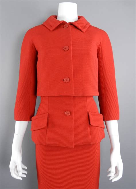 red dior skirt suit